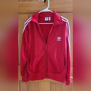 Women’s Adidas Track Jacket Red/White Size XL